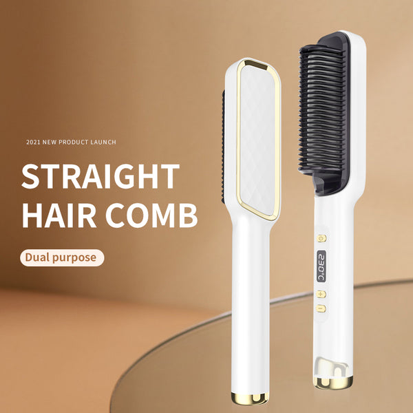 Negative Ion Hair Straightener Styling Comb, Straightening Comb, Mini Hair Straighteners, Fast Heating Travel Hair Straightener Hair Styling Appliances, Adjustable Temperature Hair Stylers